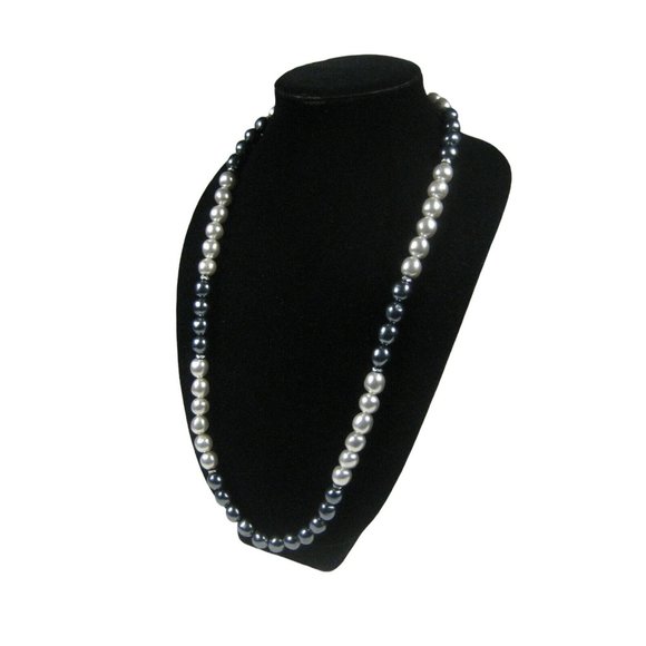 Pauline Rader Signed Necklace Jewelry Womens 33 In Opera Faux Pearl Runway Gray - Picture 2 of 8